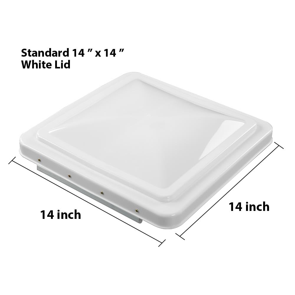 White 14" x 14" RV Roof Vent Cover 2 Pcs H9699