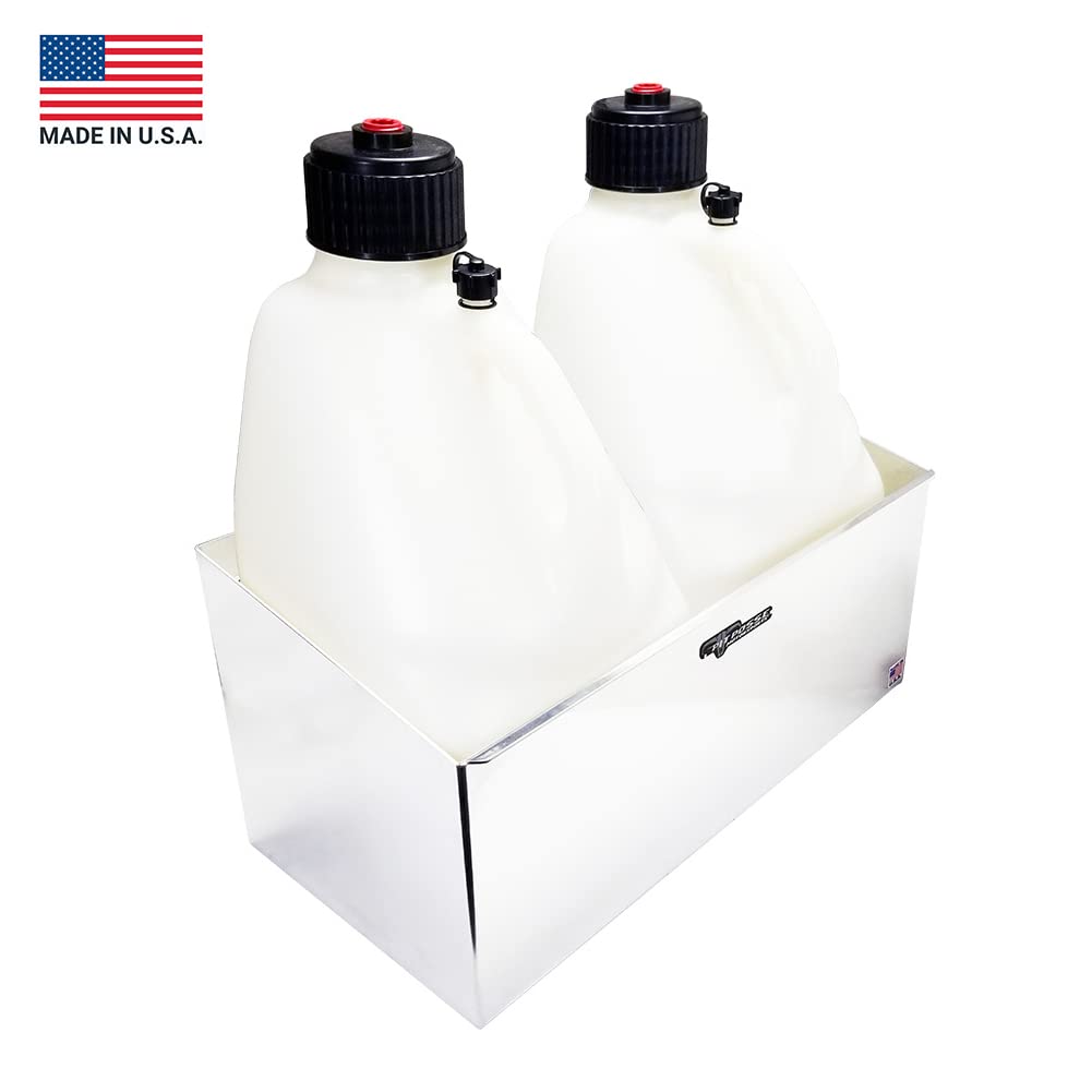 Double Utility Fuel Jug Holder Storage Rack Shelf - Holds Two 5-Gallon Jugs - Anti-Rusting Aluminum X945201