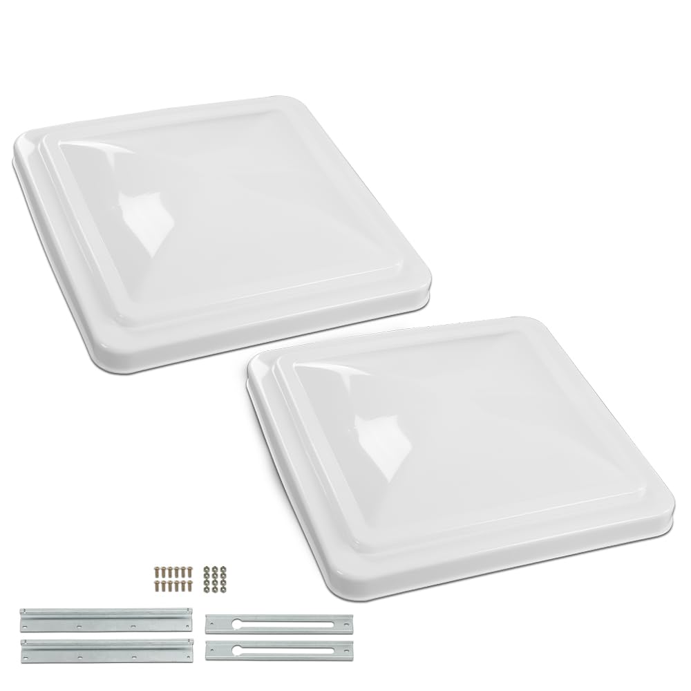 White 14" x 14" RV Roof Vent Cover 2 Pcs H9699