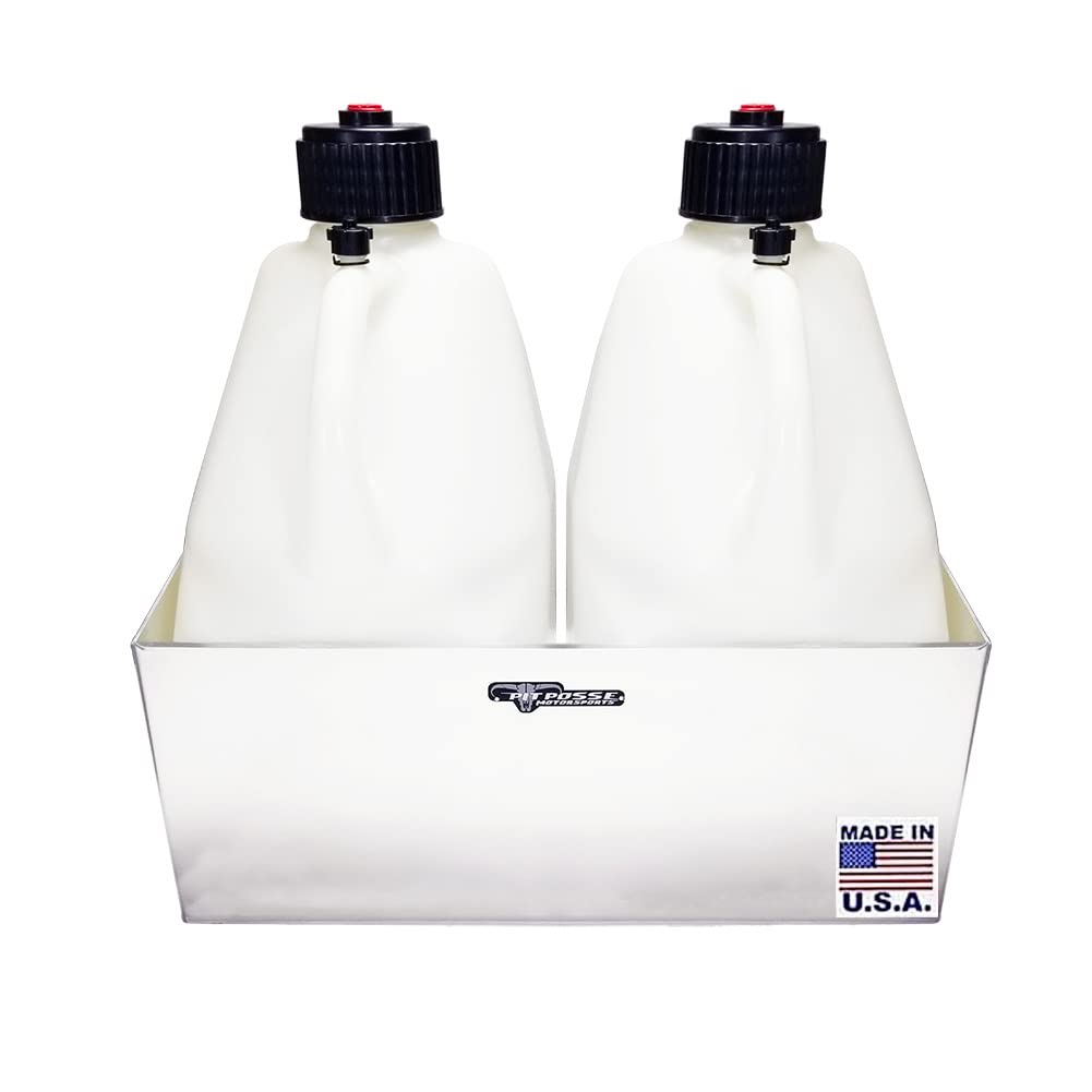 Double Utility Fuel Jug Holder Storage Rack Shelf - Holds Two 5-Gallon Jugs - Anti-Rusting Aluminum X945201