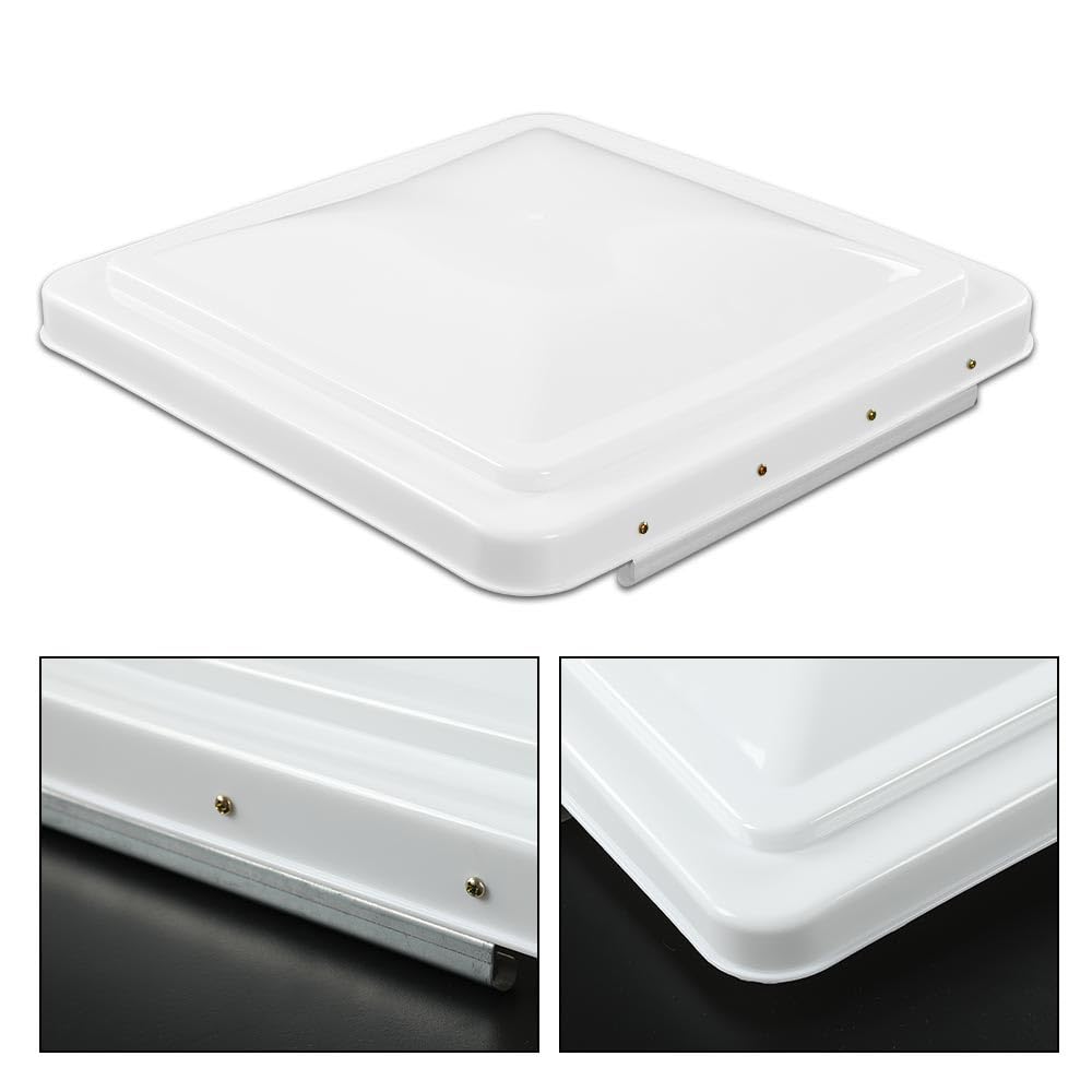 White 14" x 14" RV Roof Vent Cover 2 Pcs H9699