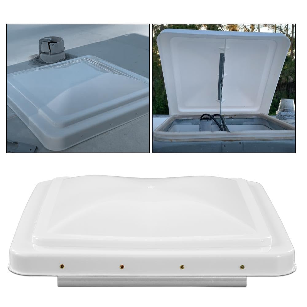 White 14" x 14" RV Roof Vent Cover 2 Pcs H9699