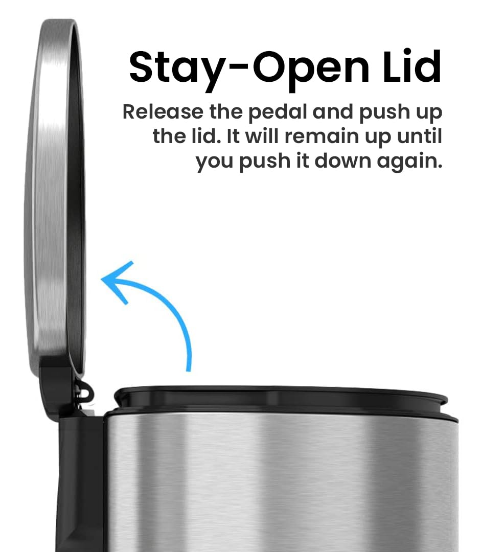 13.2 Gallon Stainless Steel Step Trash Can F812