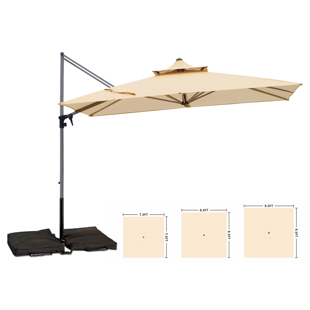 Rectangle Aluminum Offset Patio Umbrella, Beige B846440