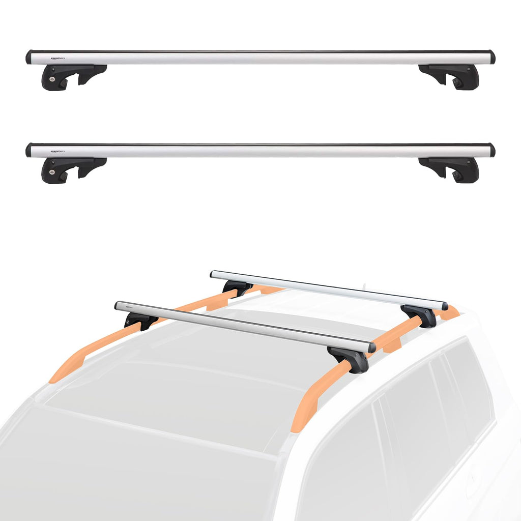 Black/Silver Cross Rail Roof Rack, 52 inches, Pack of 2 K775062