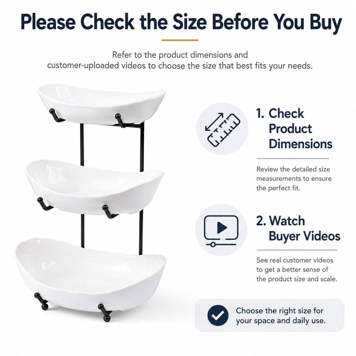 3 Tier Ceramic Fruit Bowl M79867