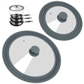 2 Pack Silicone Tempered Glass Universal Lid for Pots Pans and Skillets F51724