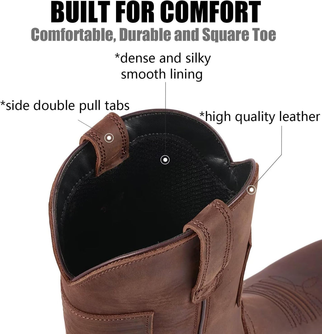 10 Inch Western Cowboy Work Boots Y499