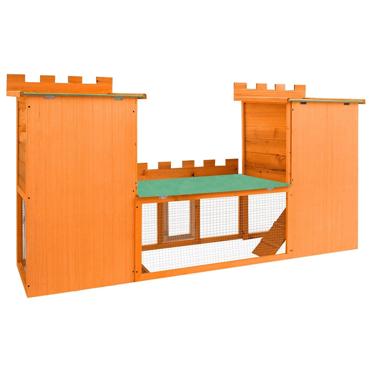Large 2-Tier Wooden Rabbit Hutch with Weatherproof Roof R406486
