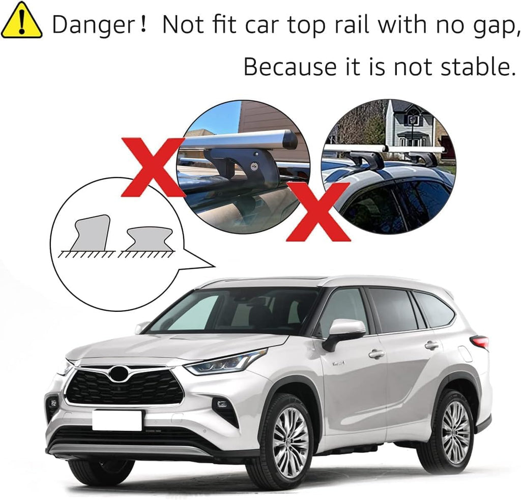 Black/Silver Cross Rail Roof Rack, 52 inches, Pack of 2 K775062