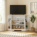 Corner TV Stand with Power Outlet & Barn Doors C998