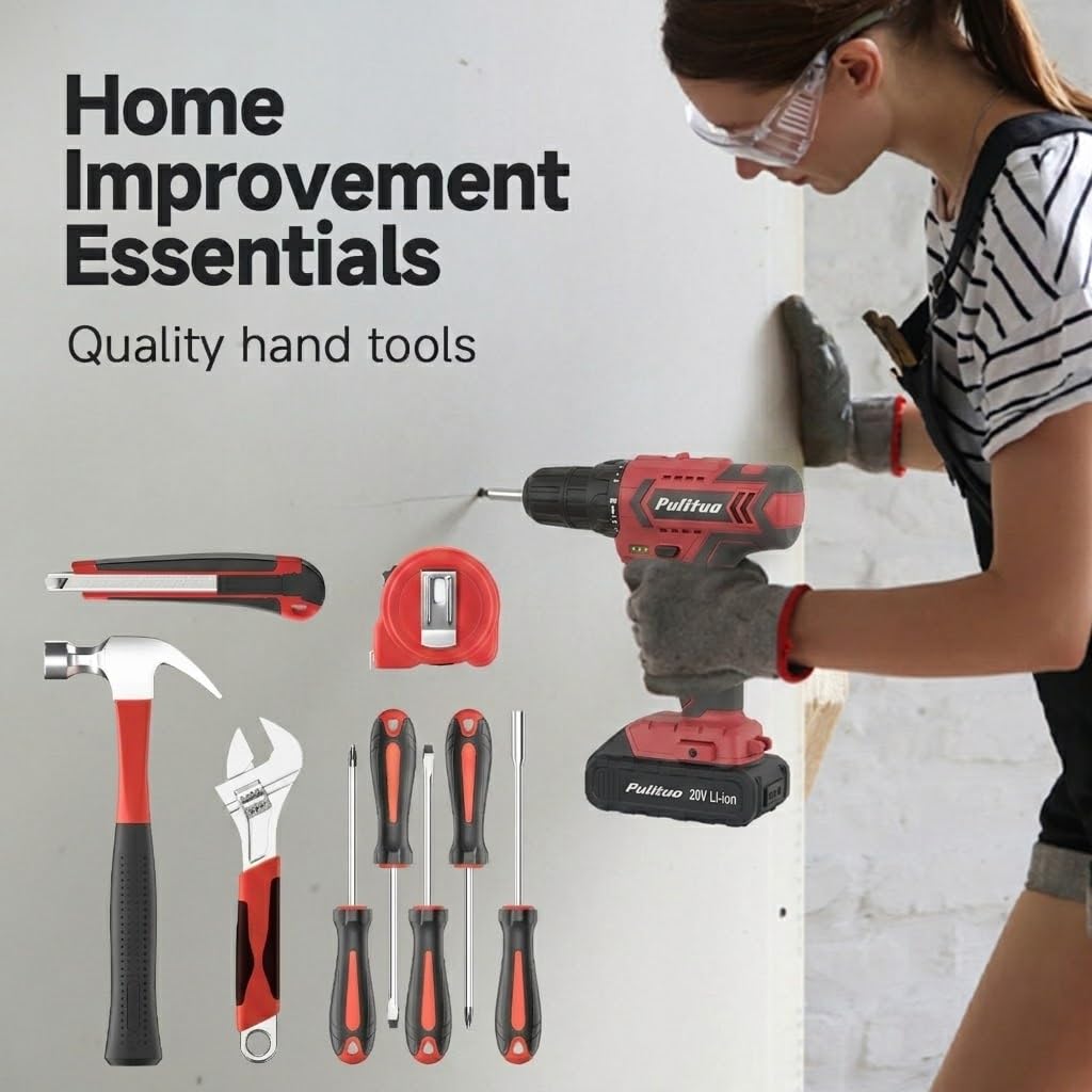 Cordless Drill Set 20V with Battery And Charger 59pcs Bits Kit Y208278