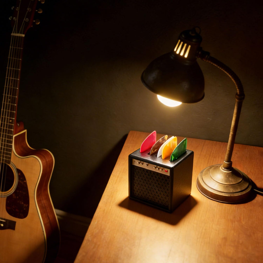 Guitar Picks Holder Box with 5 Guitar Picks F8467
