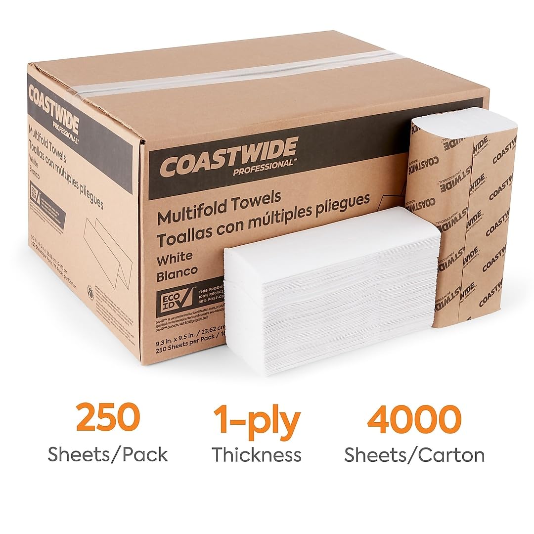 Recycled Multifold Paper Towels, 16 Packs I790