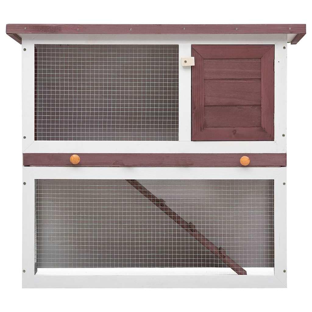 Outdoor Wooden 2-Tier Rabbit Hutch with Tray M43124