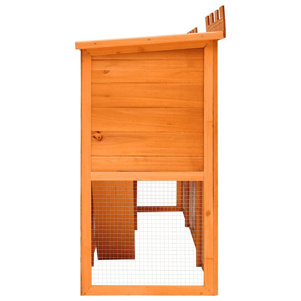Large 2-Tier Wooden Rabbit Hutch with Weatherproof Roof R406486