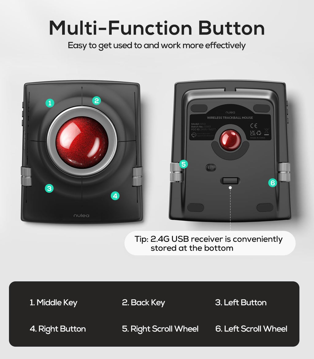 Wireless Ergonomic Trackball Mouse B82502