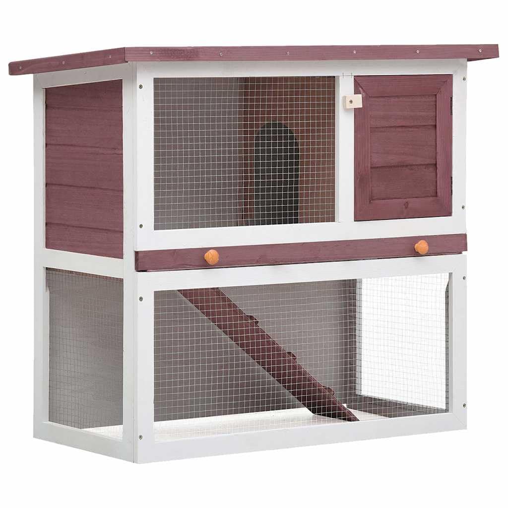 Outdoor Wooden 2-Tier Rabbit Hutch with Tray M43124