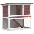 Outdoor Wooden 2-Tier Rabbit Hutch with Tray M43124