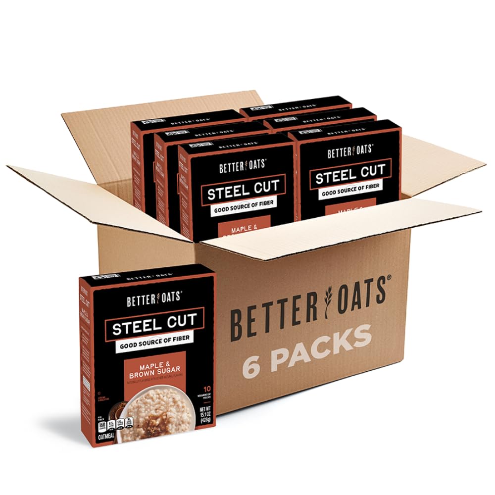 Steel Cut Maple & Brown Sugar Oatmeal 15.1 oz 6 Pack E88055
