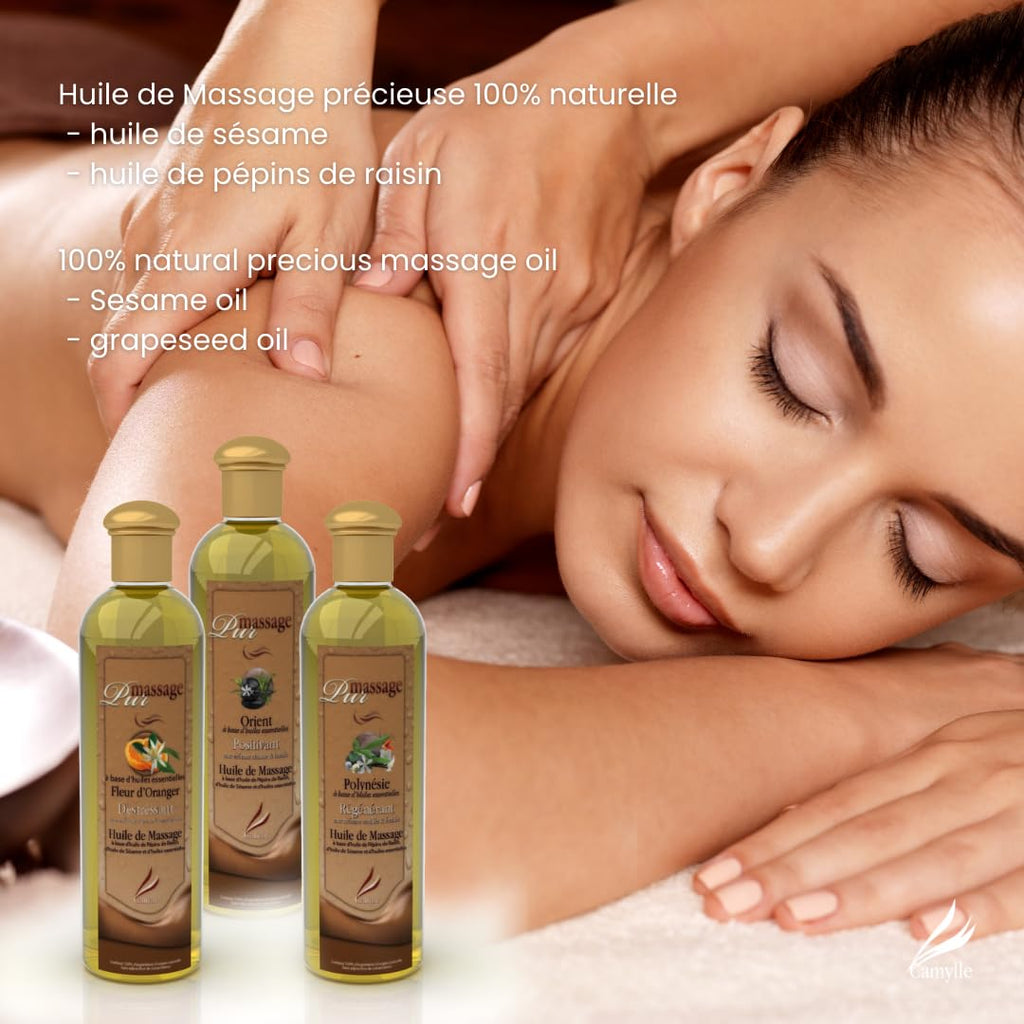 Massage Oil Set of 4 with Cotton Bag G3785