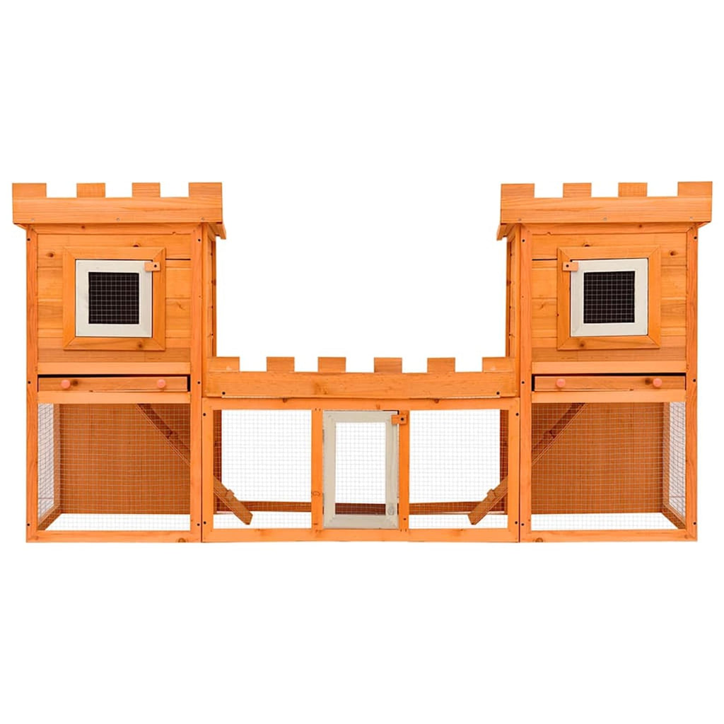 Large 2-Tier Wooden Rabbit Hutch with Weatherproof Roof R406486