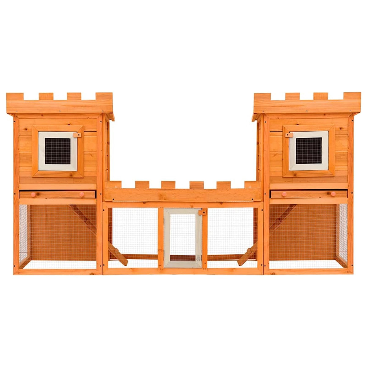 Large 2-Tier Wooden Rabbit Hutch with Weatherproof Roof R406486