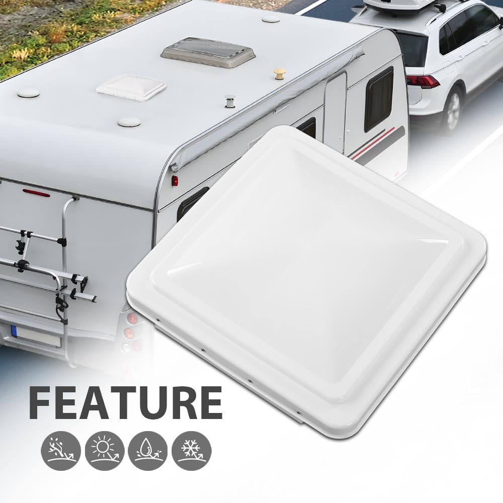 White 14" x 14" RV Roof Vent Cover 2 Pcs H9699