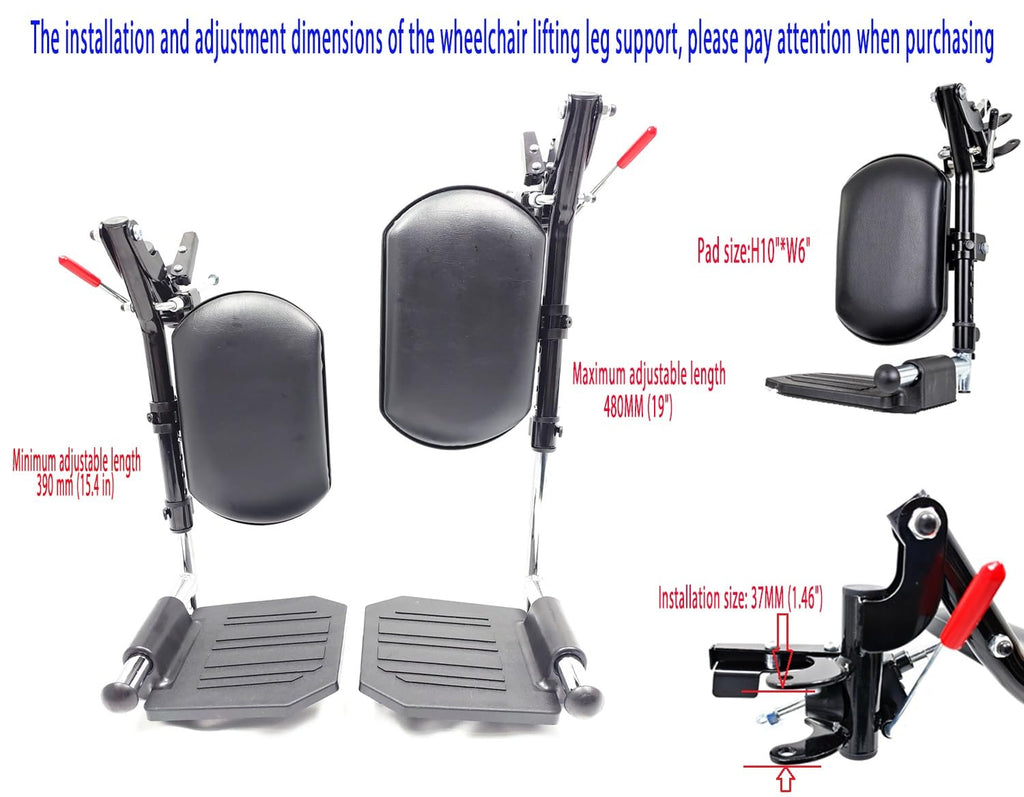 Wheelchair Elevating Legrests with Padded Calf Pads and Composite Footplates N526170