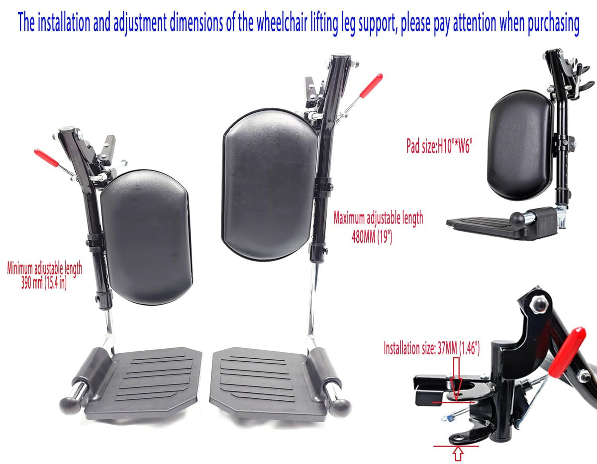 Wheelchair Elevating Legrests with Padded Calf Pads and Composite Footplates N526170