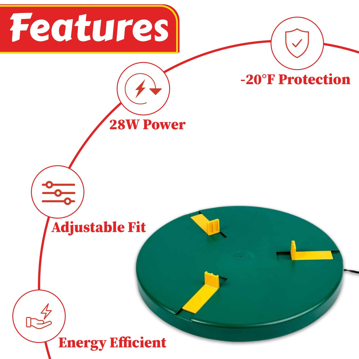 28W Heated Poultry Waterer Base I50925