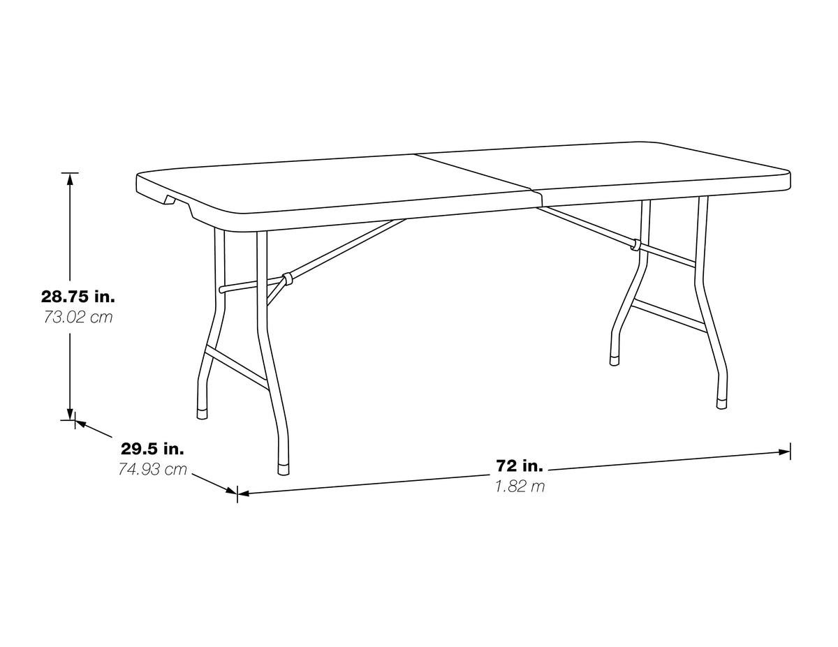 Resin 6 Feet Folding Table Y12722