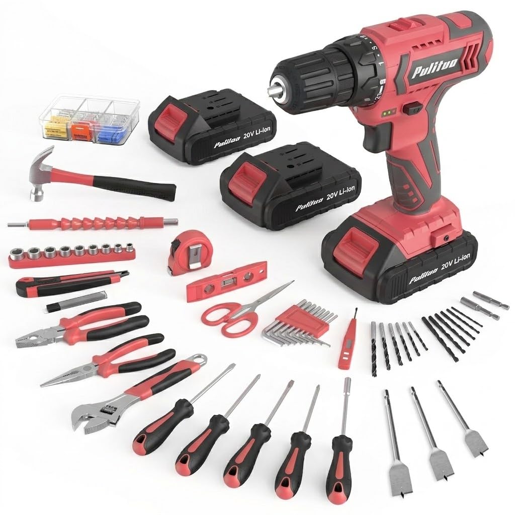 Cordless Drill Set 20V with Battery And Charger 59pcs Bits Kit Y208278