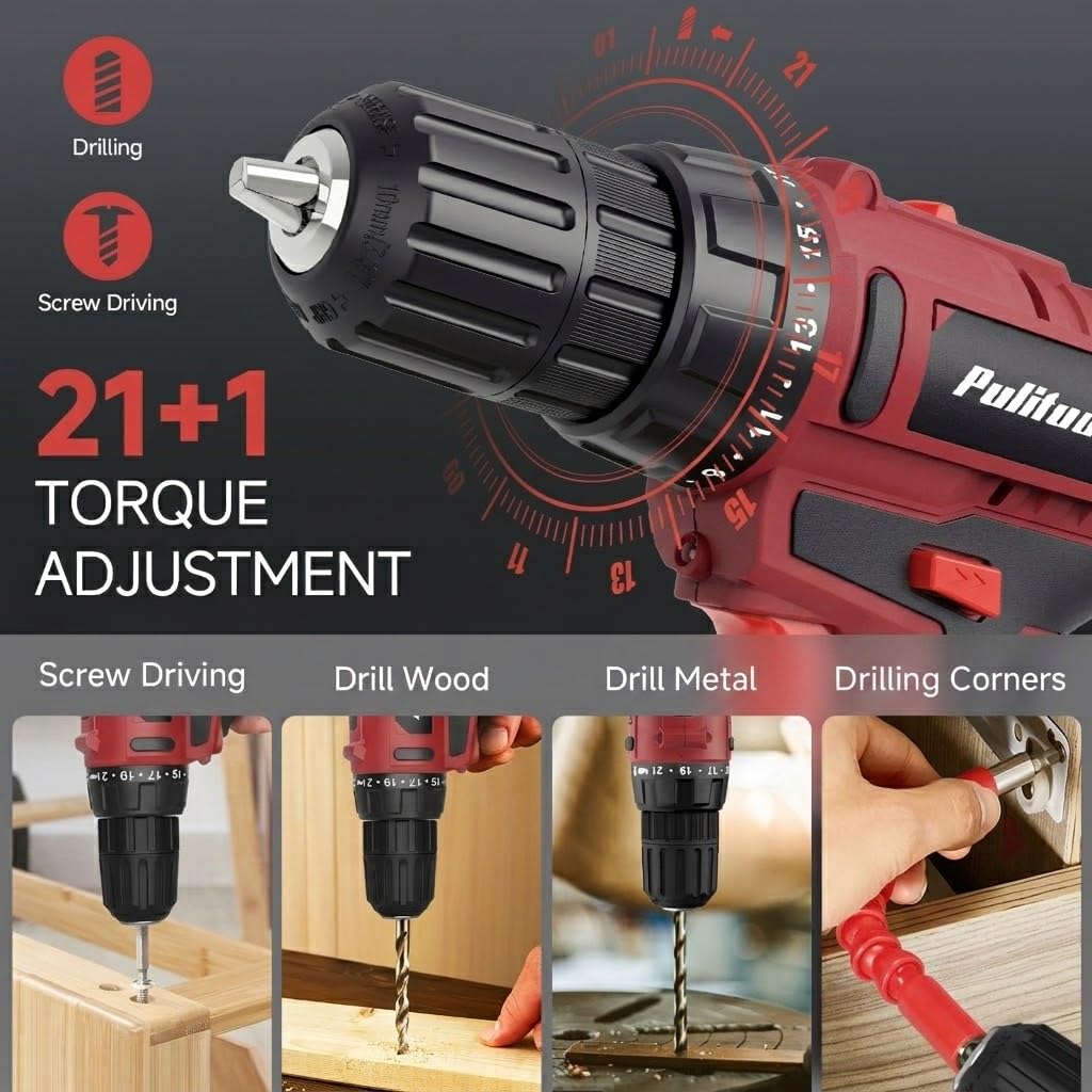 Cordless Drill Set 20V with Battery And Charger 59pcs Bits Kit Y208278