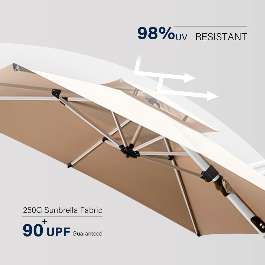 Rectangle Aluminum Offset Patio Umbrella, Beige B846440