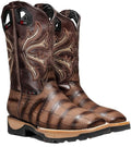 Genuine Leather Alligator Skin Print Western Work Boots D35395