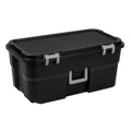 Black Plastic Storage Footlocker with Wheels K1346