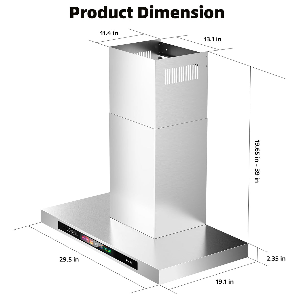 Wall Mount Range Hood 30 Inch 900 CFM L42568