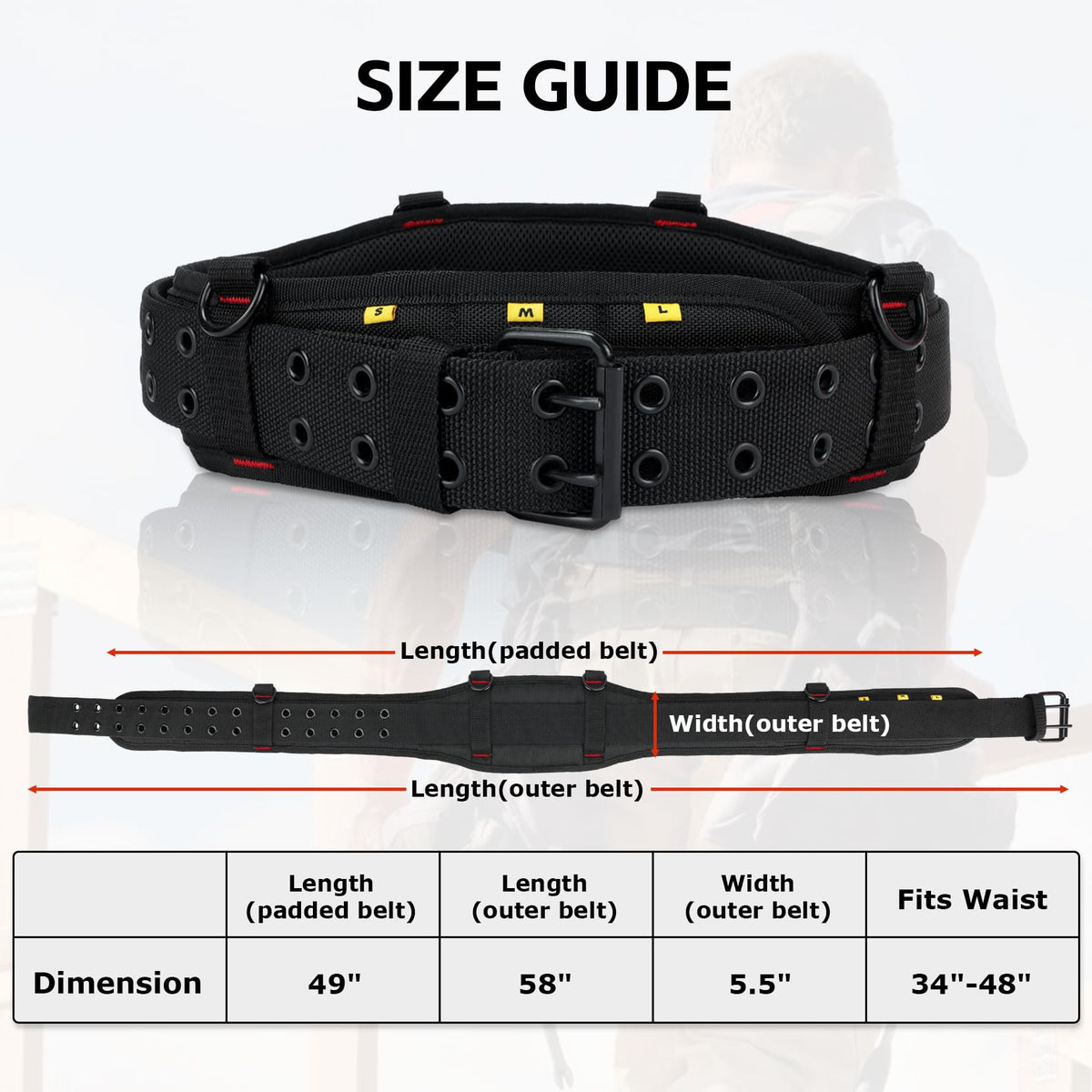 Tool Belt with Suspenders Heavy Duty Carpenter Apron X877901