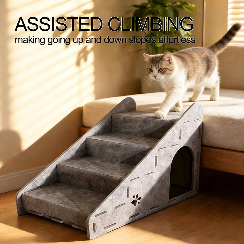 Felt 4-Step Foldable Pet Stairs W33145