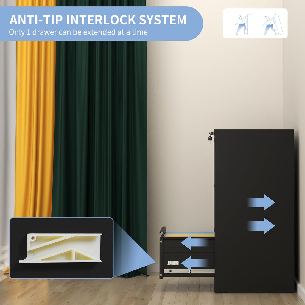 3 Drawer Metal File Cabinet with Lock J71488