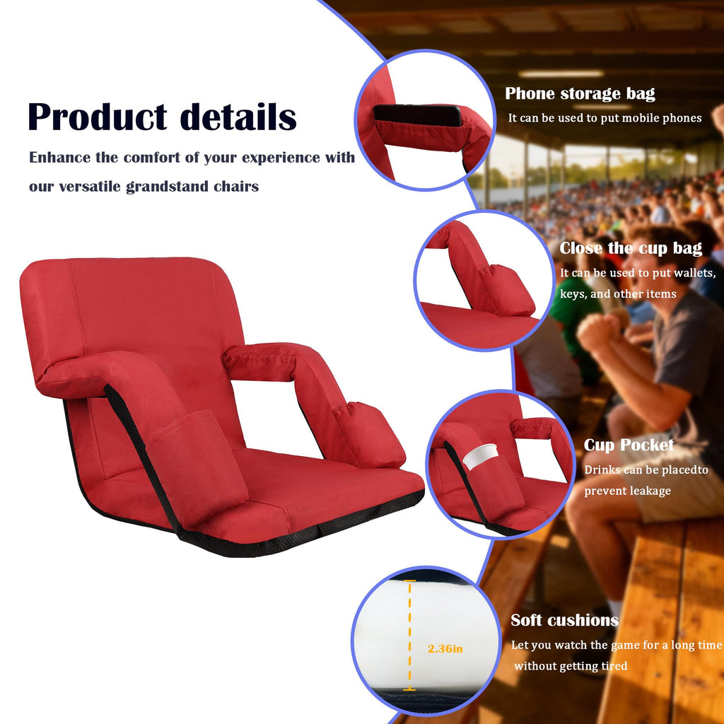 Reclining Bleacher Chair with Back Support S118443