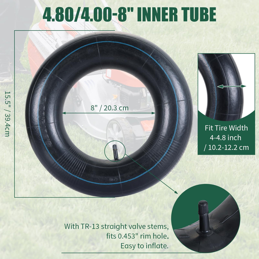 2Pcs 4.80/4.00-8 Inner Tubes with TR-13 Valve Stem J59126