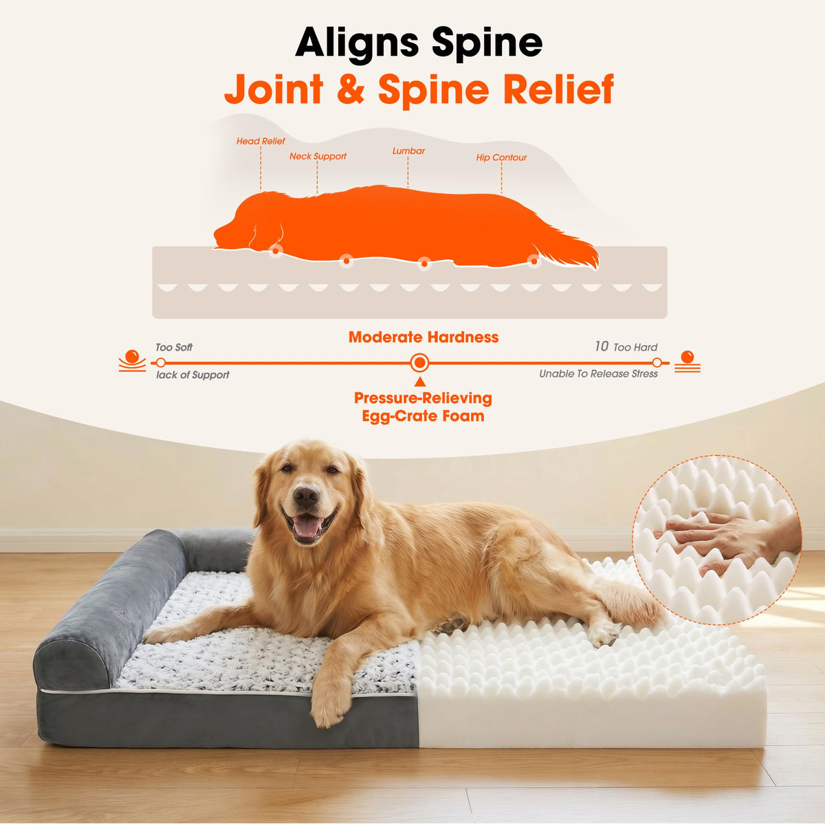 Waterproof Short Plush Orthopedic Dog Bed O9967