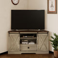 Corner TV Stand with Sliding Barn Door & Removable Shelves P767698