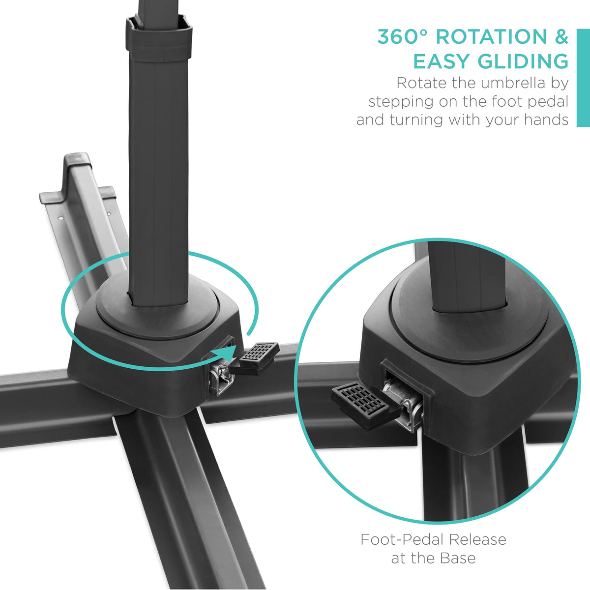 10ft Solar LED Cantilever Patio Umbrella Z9058