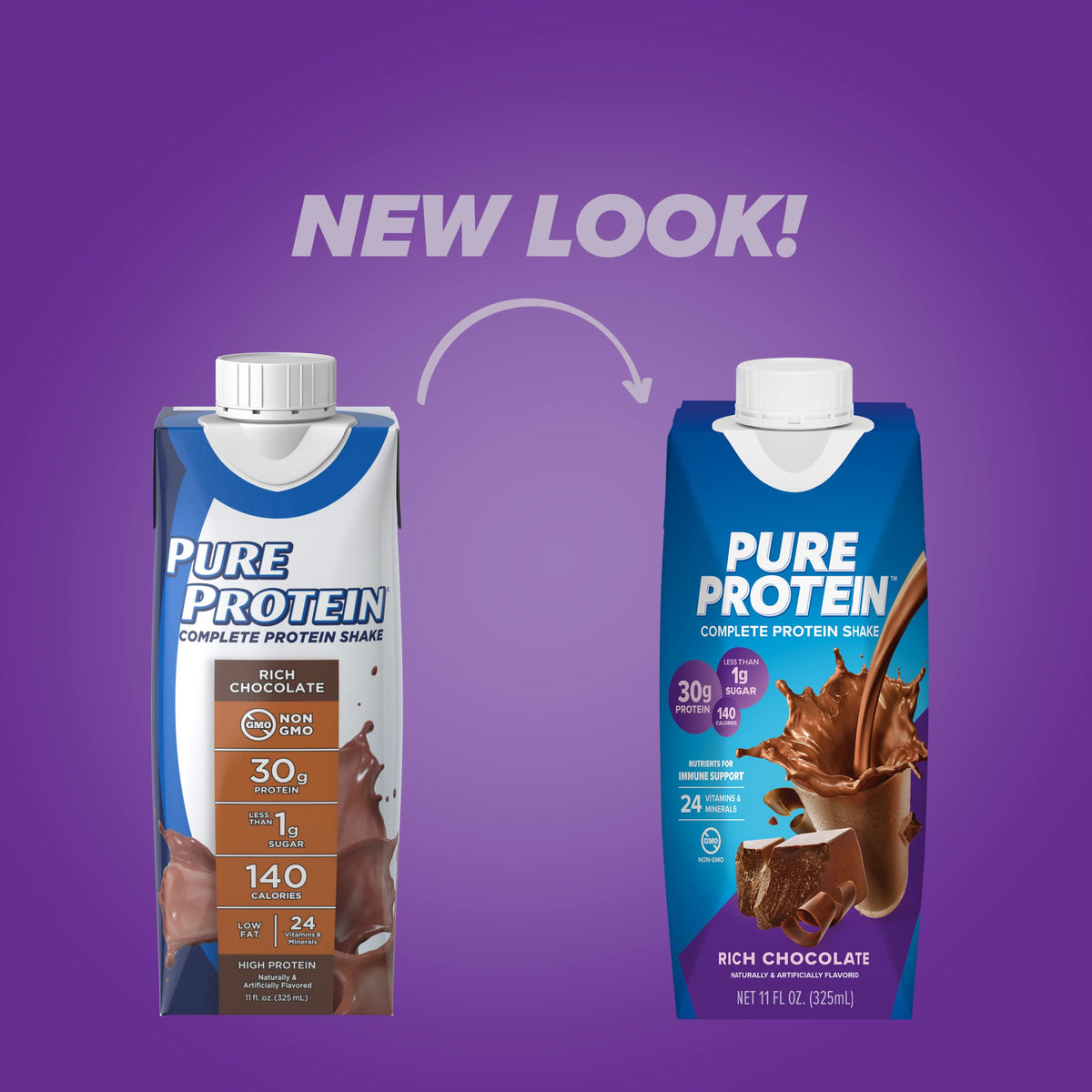 Chocolate and Vanilla Protein Shakes, 30g Protein, 11oz, 12 Pack W2815
