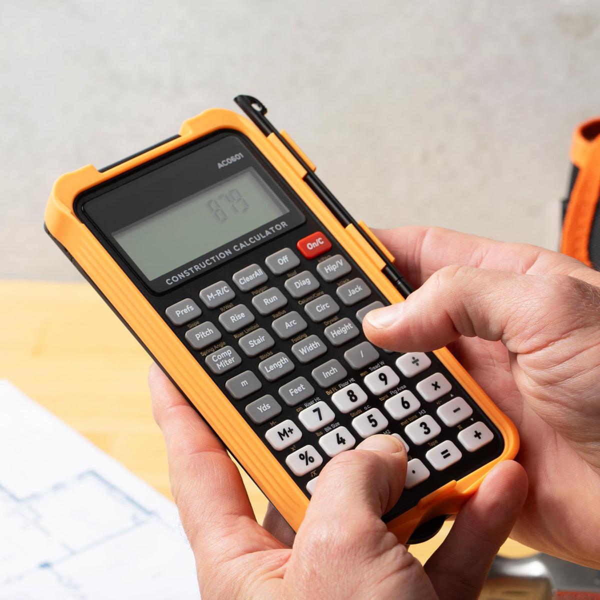 Construction Calculator with Writing Tablet, Feet Inch Fraction J466