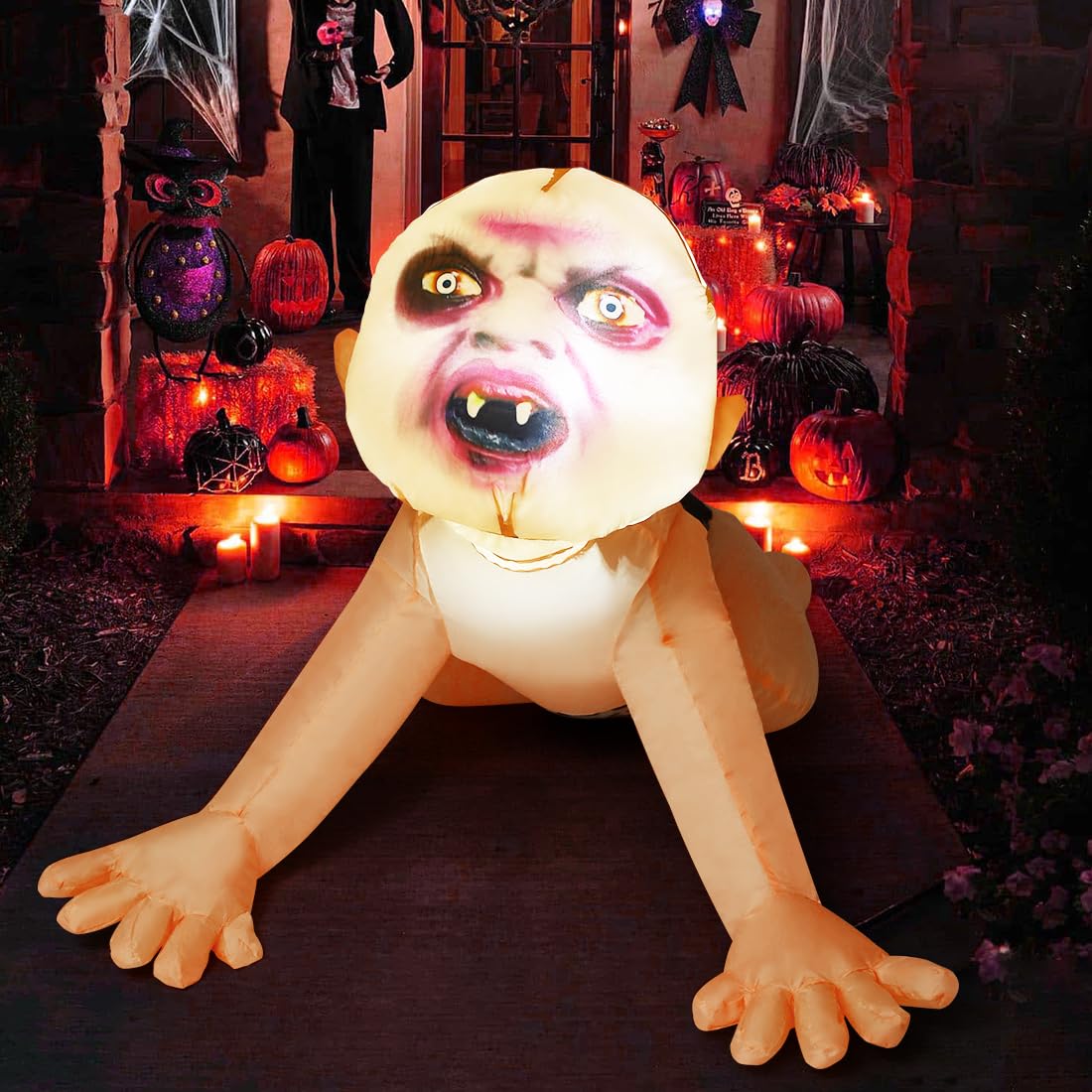 4 FT Inflatable Zombie with Built-in LEDs G489857
