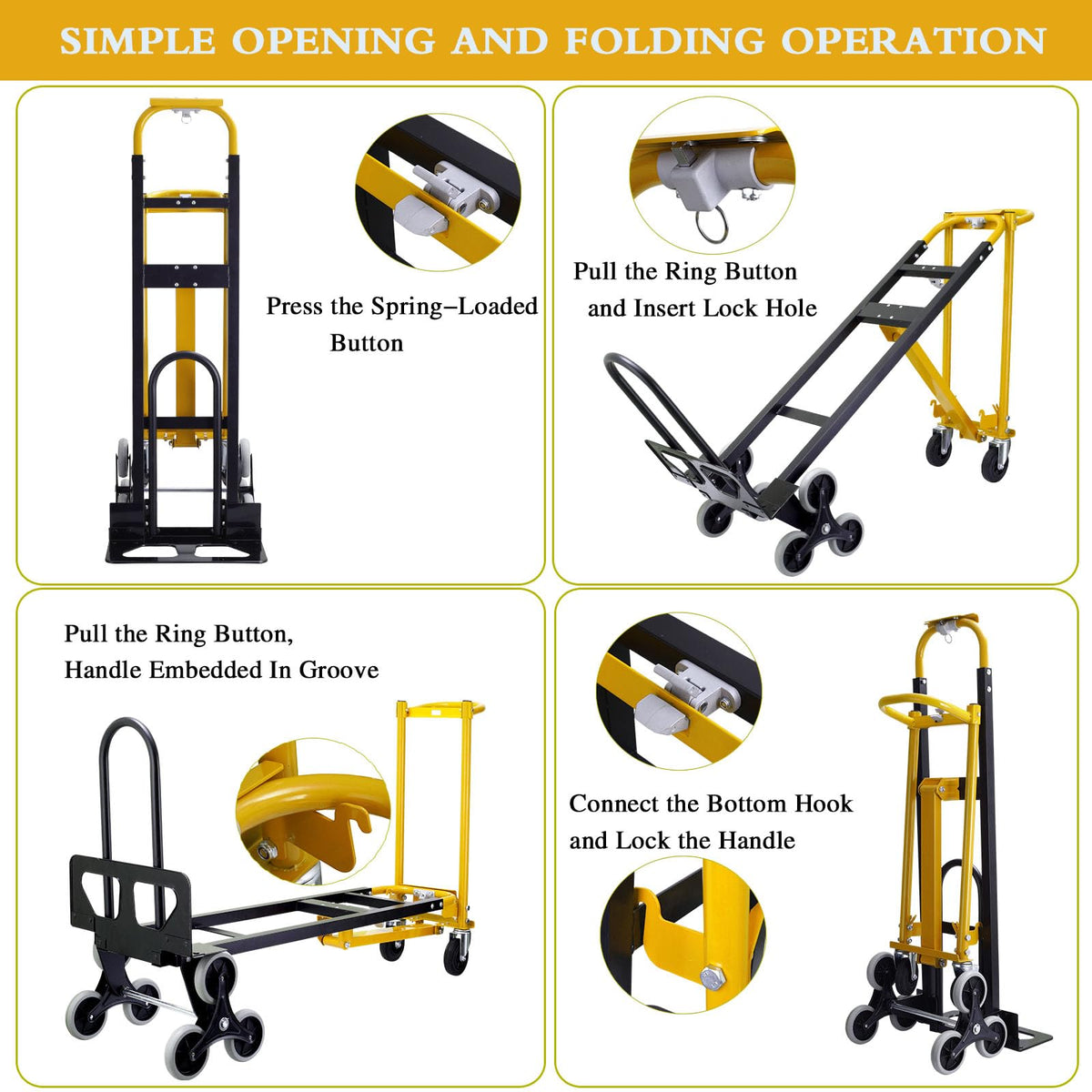 4 in 1 Convertible Hand Truck Dolly Cart with Wheels T570